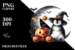 Penguin in Halloween Costume PNG Product Image 2