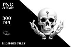Funny Digital Painting with Skull PNG Product Image 2