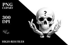 Funny Digital Painting with Skull PNG Product Image 2