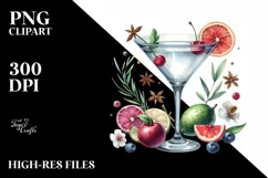 Watercolor Martini | Summer Clipart Product Image 1