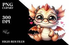 Colorful Baby Dragon Watercolor Clipart Product Image 3