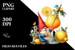 Whimsical Gnome Drinking Cocktail PNG Product Image 2