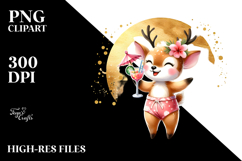 Cute Deer with Cocktail PNG Product Image 2