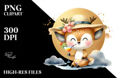 Happy Deer in Beachwear, Transparent PNG Product Image 2