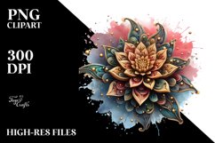 Abstract Stained Chrysanthemum | Sublimation | Clipart Product Image 1