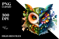 Vibrant Abstract Monkey Owl PNG Product Image 2