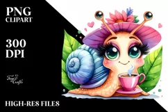 Funny Snail Holding Coffee with Vintage Diva Look Product Image 3