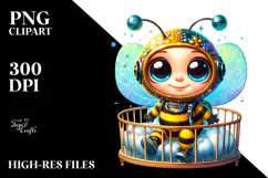 Baby Bee with Disco Ball Outfit and Scuba Diving Suit PNG Product Image 2
