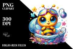 Baby Bee with Disco Ball Outfit and Scuba Diving Suit PNG Product Image 2