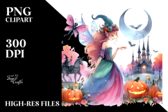 Whimsical Fairy Halloween Clipart Product Image 2