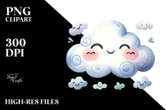 Whimsical Simple Smiling Cloud PNG Product Image 2