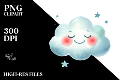 Simple Smiling Cloud, Transparent PNG Product Image 2