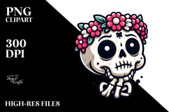 Skull with Flower Crown, PNG Product Image 2