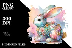 Pastel Bunny with Golden Insertions PNG Product Image 2