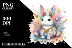 Pastel Bunny with Golden Insertions PNG Product Image 2