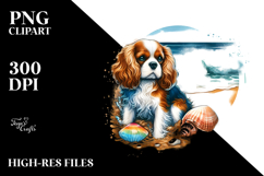 Cavalier King Charles Spaniel Beach Clipart Product Image 2