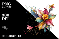 Abstract Colorful Daffodil PNG Product Image 2