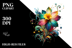 Abstract Colorful Daffodil PNG Product Image 2