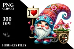 Valentines Gnome Hat Detail Sign PNG Product Image 2