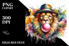 Quirky Lion Watercolor Clipart Product Image 3