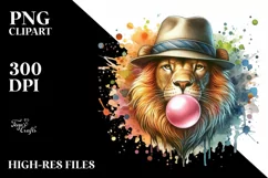 Quirky Lion Watercolor Clipart Product Image 3