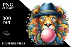 Quirky Lion Watercolor Clipart Product Image 3