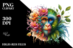 Vibrant Watercolor Monkey 20 oz Tumbler PNG Product Image 2