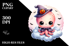 Cute Octopus Halloween Image PNG Product Image 2