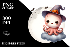 Cute Octopus Halloween Image PNG Product Image 2
