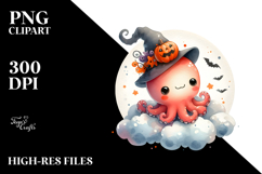 Cute Octopus Halloween Image PNG Product Image 2