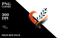 Simple Paintbrush Style Heart PNG Product Image 2