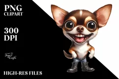 Watercolor Chihuahua Boots Excited Smile Product Image 3