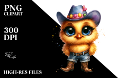 Expressive Baby Chicken with Party Hat | Clipart Product Image 2
