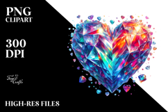 3D Diamond Heartmade of Ice PNG Product Image 2