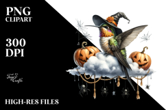 Hummingbird on Cloud Halloween PNG Product Image 2