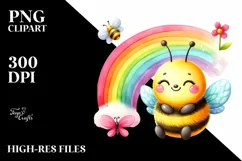 Colorful Cute Baby Bee | Clipart Product Image 3