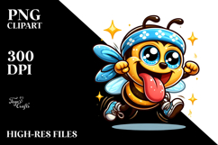 Cute Dancing Bee with Bandana, Sparkling Eyes PNG Product Image 2
