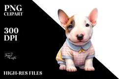 Cute Baby Bull Terrier in Easter PNG Product Image 2