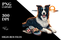 Border Collie Surfing Clipart Product Image 2
