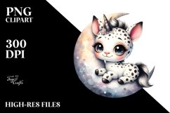 Baby Unicorn Foxglove Moon | Clipart Product Image 1