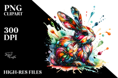 Colorful Bunny, PNG Product Image 2