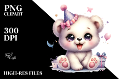 Cute Baby Bear with Party Hat, Transparent PNG Product Image 2