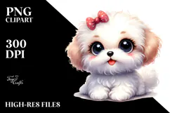 Watercolor Cute Bichpoo, Transparent PNG Product Image 2