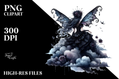 Gothic Fairy on Cloud PNG Product Image 2