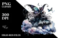 Gothic Fairy on Mushroom PNG Product Image 2