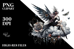 Gothic Fairy on Cloud PNG Product Image 2