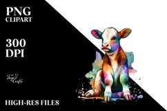 Baby Cow in Urban Scene, Lively PNG Product Image 3