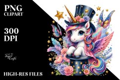 Baby Unicorn Magician, Mysterious PNG Product Image 1