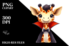 Whimsical Giraffe Vampire Sublimation Clipart Product Image 2
