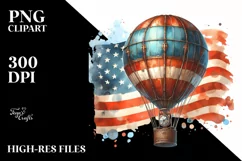 Vintage Rusted Hot Air Balloon Clipart Product Image 1